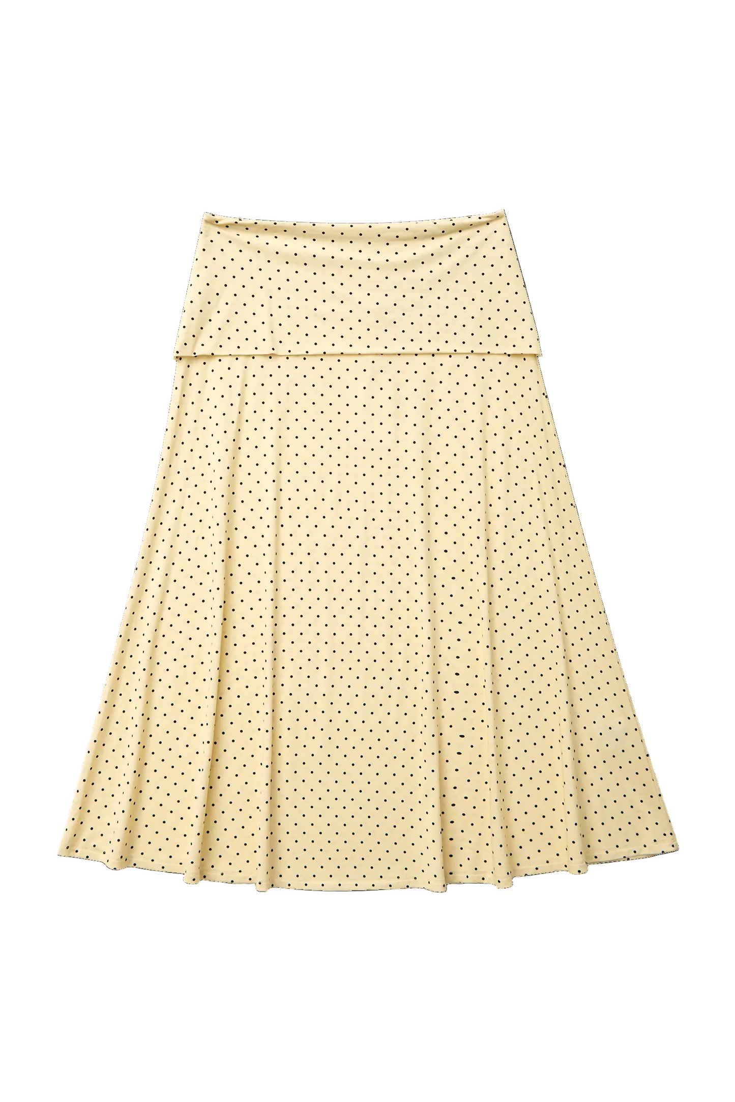 FOLDOVER FLARED MAXI SKIRT IN BUTTER